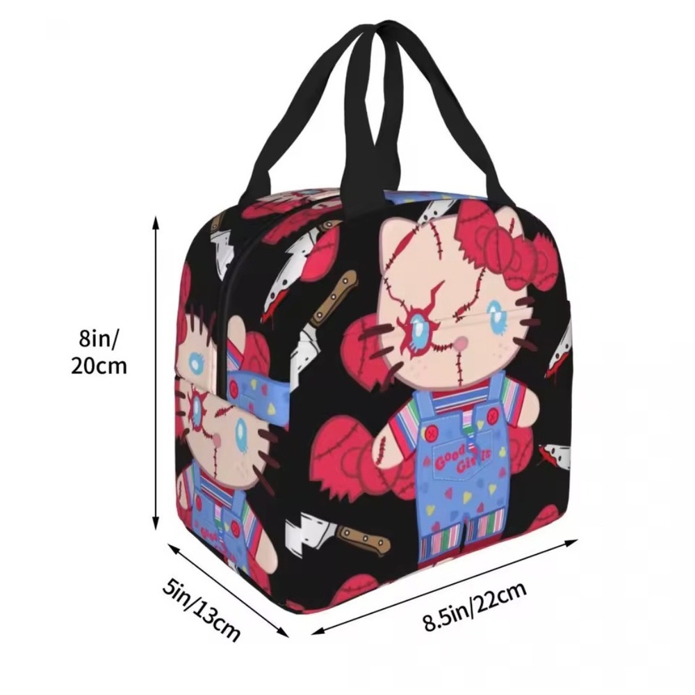 Hello Kitty Chucky Lunch Bag Insulated Cooler Bag Reusable Tote - Picture 5 of 10